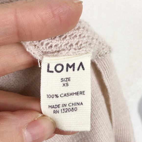 LOMA London 100% Cashmere Color Block Pullover Sweater XS - Picture 12 of 13